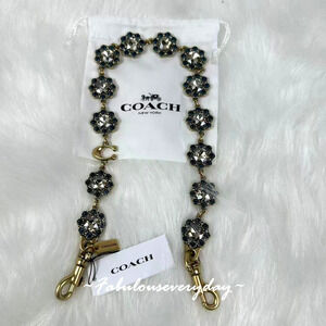 Coach Short Jewelry Chain Strap In Brass/Blue Multi CAU47 NWT